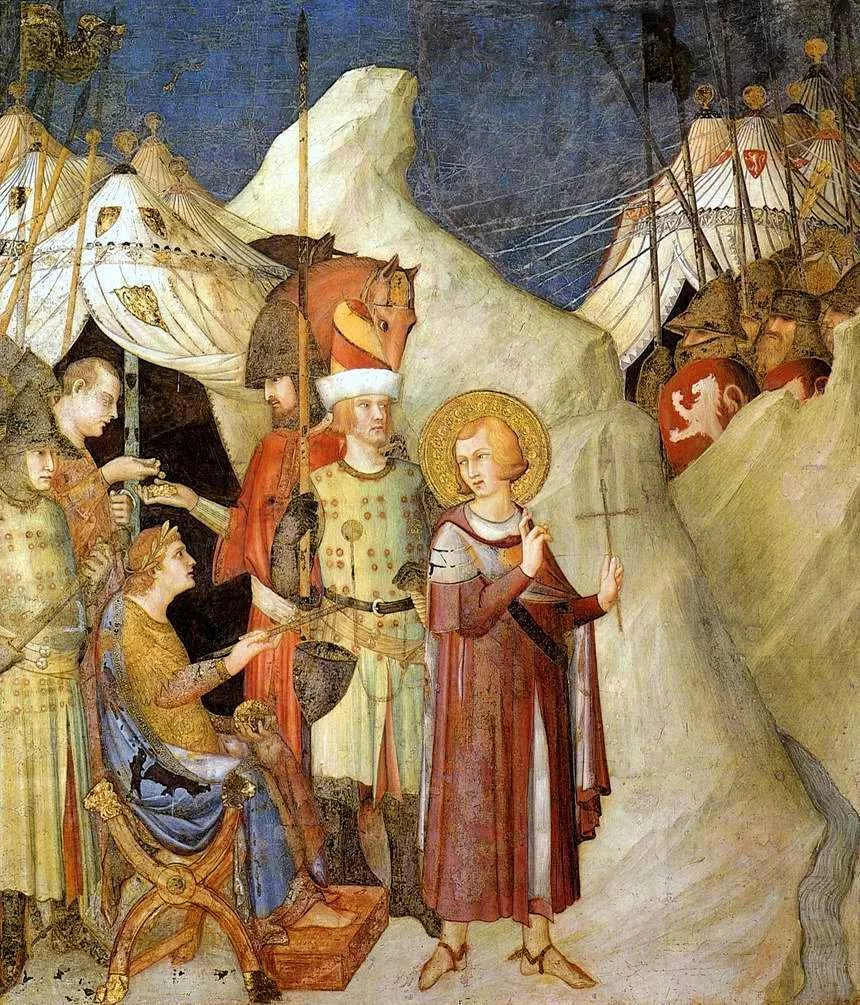 Saint Martin va au combat sans armes