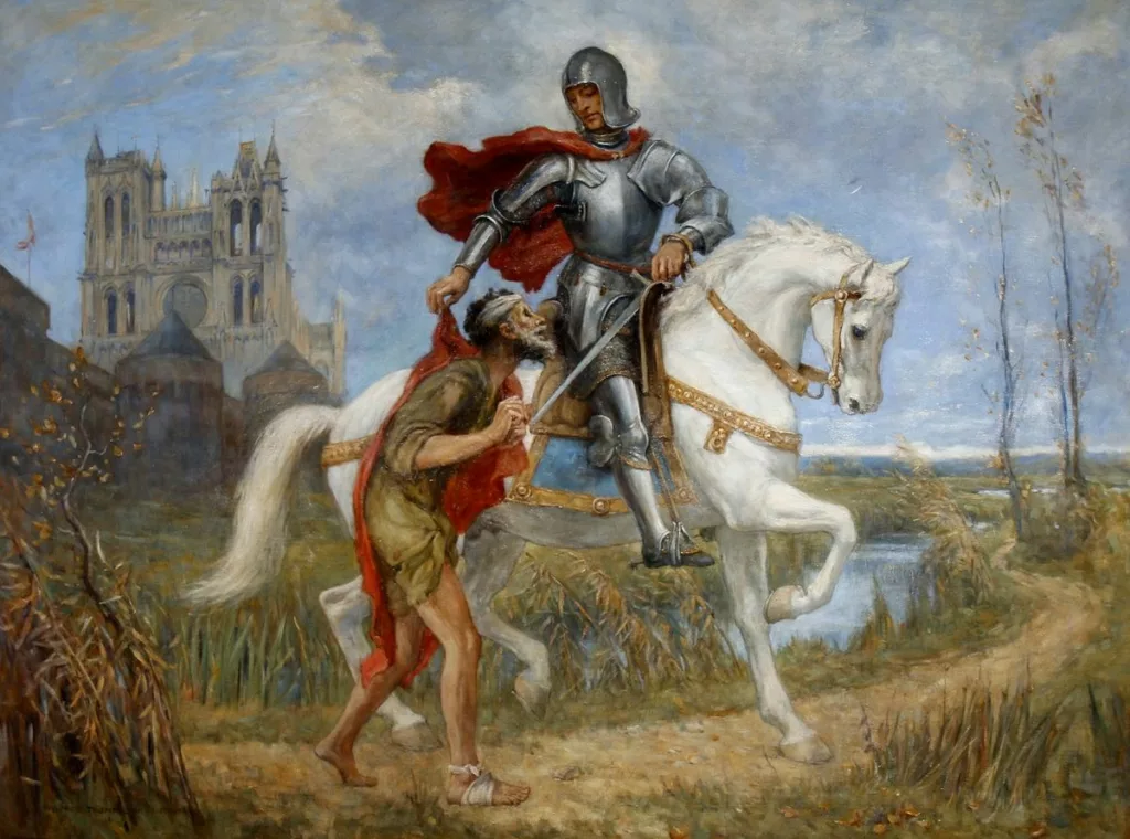 Saint Martin déchirant son manteau