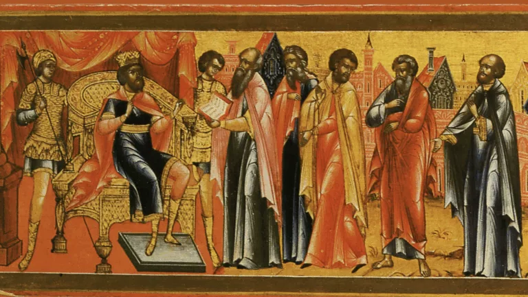 Les mages s’entretiennent avec le roi Hérode