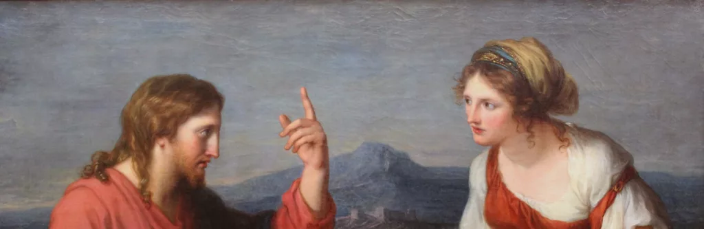 Jésus et la Samaritaine au puits de Jacob – tableau d’Angelica Kauffmann représentant la rencontre entre le Christ et la Samaritaine dans l’Évangile de saint Jean